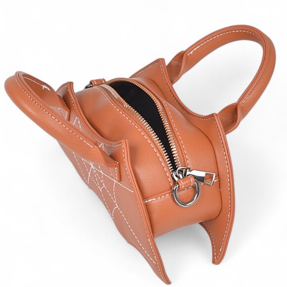 BNWT Iconic Spider Patent Stitching Bat Shape Top Handle Novelty Bag - Picture 5 of 6